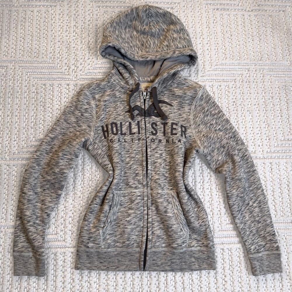 Grey hollister co y2k zip up